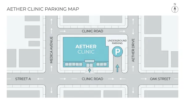 AETHER CLINIC Parking Map