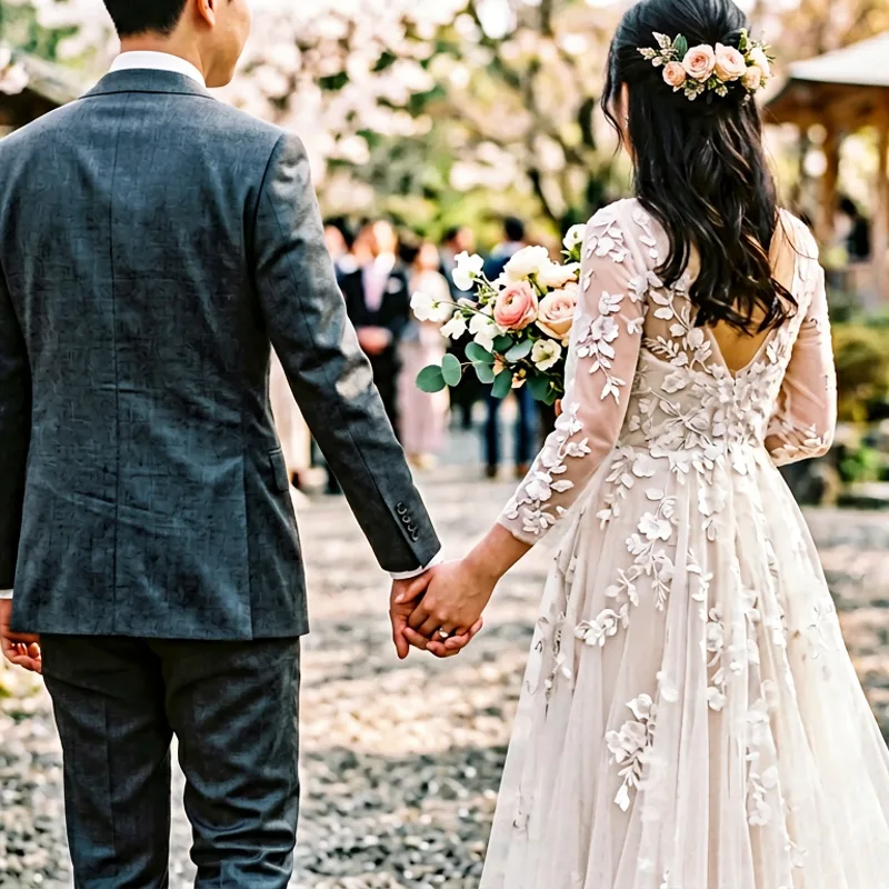 커플의 손을 맞잡은 순간