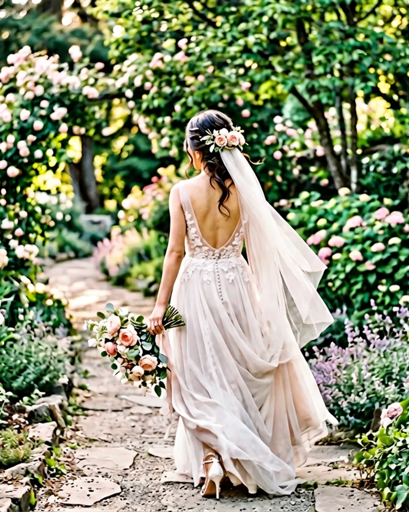 가든 신부 뒷모습